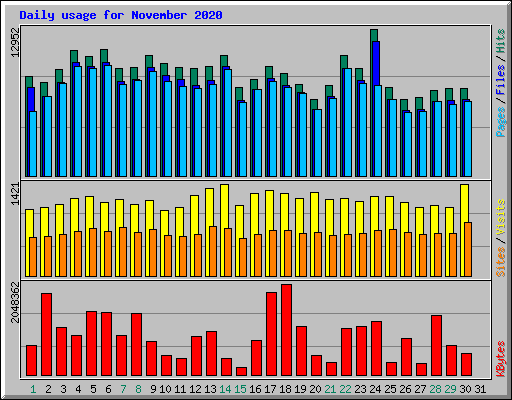 Daily usage for November 2020