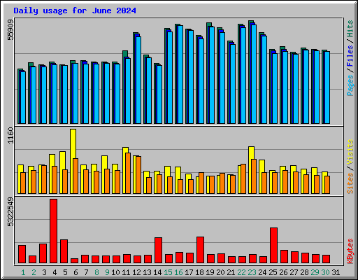 Daily usage for June 2024