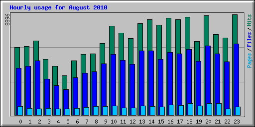 Hourly usage for August 2010