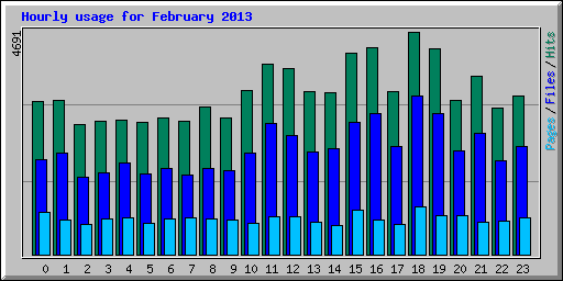 Hourly usage for February 2013