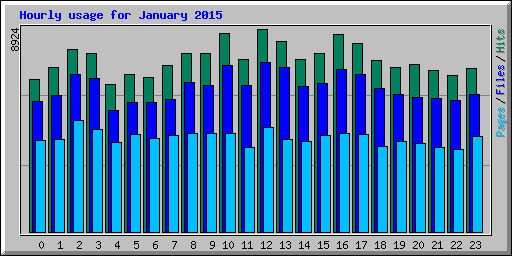 Hourly usage for January 2015