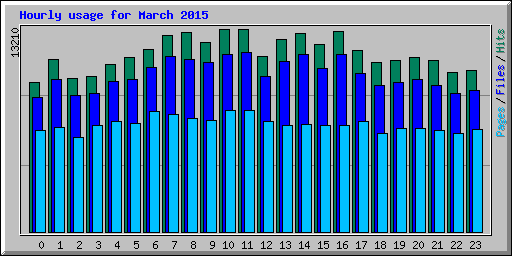 Hourly usage for March 2015