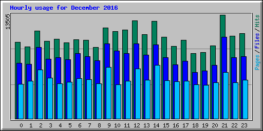 Hourly usage for December 2016