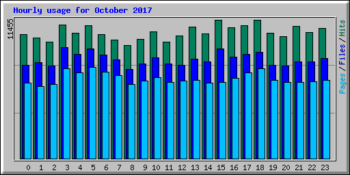 Hourly usage for October 2017