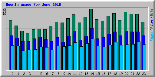 Hourly usage for June 2018