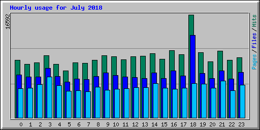 Hourly usage for July 2018