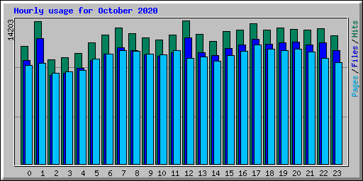 Hourly usage for October 2020