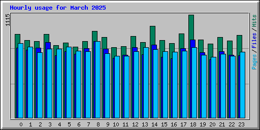 Hourly usage for March 2025