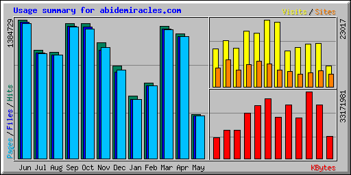 Usage summary for abidemiracles.com